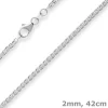 2mm Zopfkette Silberkette Collier Halskette aus 925 Silber 42cm