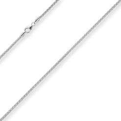 2,1mm Zopfkette Silberkette Collier Halskette aus 925 Silber 60cm