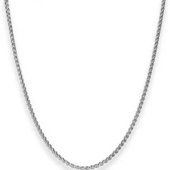 2,1mm Zopfkette Silberkette Collier Halskette aus 925 Silber rhodiniert 42cm