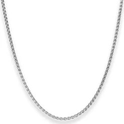 2,1mm Zopfkette Silberkette Collier Halskette aus 925 Silber rhodiniert 50cm