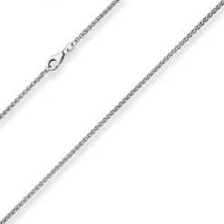 2,1mm Zopfkette Silberkette Collier Halskette aus 925 Silber rhodiniert 50cm