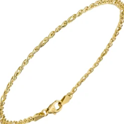 3mm Zwillings-Panzerarmband Armband Armschmuck aus 585 Gold Gelbgold 19cm