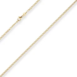 2,1mm Zwillingspanzerkette Collier Halskette aus 585 Gold Gelbgold 50cm