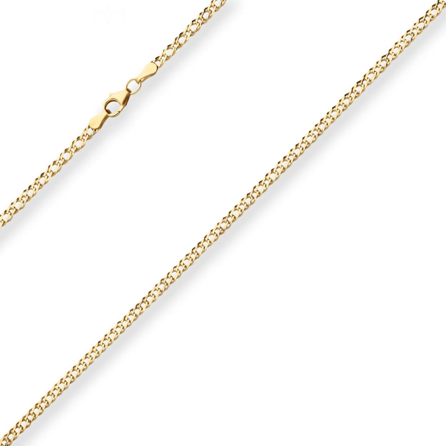 2,9mm Zwillingspanzerkette Collier Halskette aus 585 Gold Gelbgold 45cm