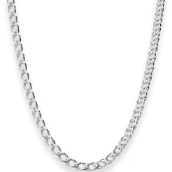 4,8mm Zwillingspanzerkette Collier Halskette aus 925 Silber rhodiniert 55cm