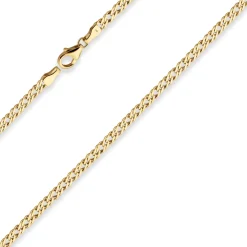 3,9mm Zwillingspanzerkette Kette Collier Halskette aus 585 Gold Gelbgold 55cm