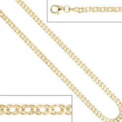 2,7mm Zwillingspanzerkette Kette Halskette aus 333 Gold Gelbgold 45cm