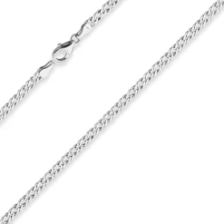 3,9mm Zwillingspanzerkette Silberkette Collier Halskette aus 925 Silber 40cm