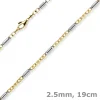 Monte Carlo Armband aus 585 Gold Gelbgold Weißgold massiv bicolor 19cm Herren