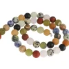 Multicolor Edelstein-Kette Achat Onyx Jade Jaspis Karneol Calcit Sodalith matt