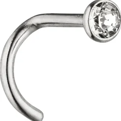 Nasenpiercing Nasenstecker Piercing aus Edelstahl mit 3mm Swarovski Element weiß