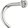 Nasenpiercing Nasenstecker Piercing Edelstahl mit 2,3mm Swarovski Element weiß