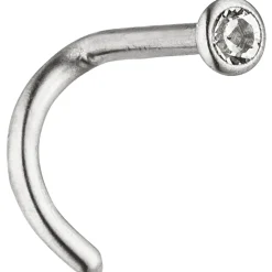 Nasenpiercing Nasenstecker Piercing Edelstahl mit 2,3mm Swarovski Element weiß