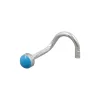 Nasenstecker Nasenpiercing Emaille Email blau, 925 Echt Silber, Damen