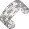 Offene Armspange Ginkgo Ginkoblatt Silhouetten Armband Armreif aus Edelstahl