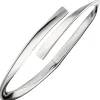 Offener Armreif mit Scharnier Armband, oval, 925 Silber rhodiniert Armschmuck