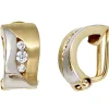 Ohrclips Ohrschmuck mit Zirkonia, 333 Gold Gelbgold teilrhodiniert