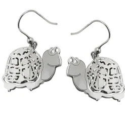 Ohrhaken Ohrringe Ohrhänger 38x25mm Schildkröte aus echtem 925 Silber Kinder
