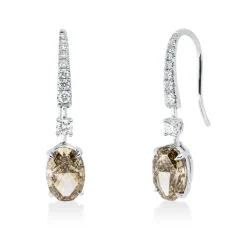 Ohrhänger aus 750 Gold Weißgold 20 Diamanten 4,56ct 27,7x6,3mm 4er-Krappe