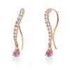Ohrhänger aus 750 Rotgold 2 Saphire 0,43ct pink 22 Brillanten 0,42ct TW-VSI/SI