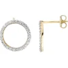 Ohrhänger Goldohrringe Ohrringe Hängerstecker 2 Ringe Zirkonia 375 Gold Gelbgold
