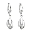 Ohrhänger 30mm Ohrringe Brisur aus echtem 925 Silber mit Zirkonia weiß für Damen