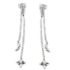 Ohrhänger 41mm Ohrringe Ohrschmuck mit Mond & Stern aus 925 Silber Damen