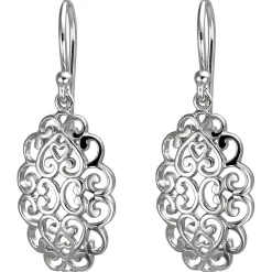 Ohrhänger 12,5x32,7mm aus 925 Silber mit Ornament aus Herzen Ohrringe Ohrschmuck