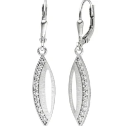 Ohrhänger 7,1x37,4mm aus 925 Silber spitzoval mit 24 Zirkonia weiß Ohrringe