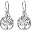 Ohrhänger 11,6x22,4mm Baum aus 925 Silber Ohrringe Ohrhaken teilmattiert