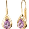Ohrhänger 6,6x15,5mm Boutons Amethyste hellviolett Tropfen 333 Gelbgold