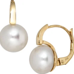 Ohrhänger 8,7x15,5mm Boutons Süßwasser Zuchtperlen 585 Gelbgold Perlenohrringe
