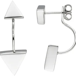 Ohrhänger 11,5x29mm Hänger-Stecker 2 Dreiecke dreieckig 2-teilig 925 Silber