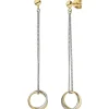 Ohrhänger 11,7x66,6mm Hängerstecker Ringe auf Kettchen 925 Silber gelbvergoldet