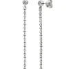 Ohrhänger 4,3x53,1mm Hängerstecker Stäbchen mit weißen Zirkonia 925 Silber