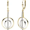 Ohrhänger 16,3x40,6mm Ohrringe Boutons mit Zirkonia 375 Gold Gelbgold bicolor