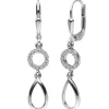 Ohrhänger 6,6x35,7mm Ohrringe Boutons Ring & Tropfen weiße Zirkonia 925 Silber