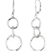 Ohrhänger 16,9x51mm Ohrringe Boutons 3 verkettete Ringe 925 Silber Damen
