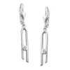 Ohrhänger 37x4mm Ohrringe Brisur mit Zirkonia 925 Silber glänzend schmal Damen