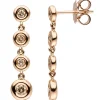 Ohrhänger 5,7x24,7mm Ohrringe 8 Diamanten 0.34Ct M-Z/SI braun 585 Gold Rotgold