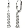 Ohrhänger 3,9x28,6mm Ohrringe mit jeweils 4 Zirkonia weiß 925 Silberhängend