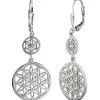 Ohrhänger 15,7x42,4mm runde Boutons mit Ornament-Muster aus 925 Silber Brisur
