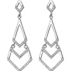 Ohrhänger 15,9x45,4mm 925 Silber 92 weiße Zirkonia Ohrringe Hängerstecker