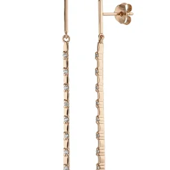 Ohrhänger 1,8x50,7mm Stäbchen mit Zirkonia 925 Silber rotvergoldet Ohrringe
