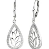 Ohrhänger 12,6x37,7mm Tropfen aus 925 Silber mit 64 Zirkonia Boutons Ohrringe