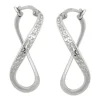 Ohrringe Creole Creolen 30x3mm Möbius Band oval gedreht 925 Silber Damen
