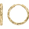 Ohrringe Creolen aus 333 Gold Gelbgold Ø 23mm mattiert diamantiert