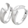 Ohrringe Creolen aus 585 Gold Weißgold mattiert mit 6 Diamanten 0,035 Ct. W-SI