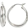 Ohrringe Creolen Creole 23,3mm aus 925 Silber rund rhodiniert Damen
