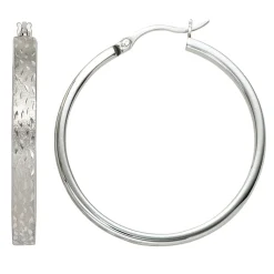 Ohrringe Creolen Creole 34,4mm aus 925 Silber teilmattiert Ohrschmuck